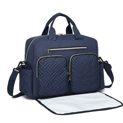 Kono Versatile Diaper Changing Tote Bag with Built-In Changing Mat Thermal Insulation Waterproof Design (EQ2411) - Navy