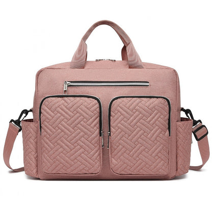 Kono Versatile Diaper Changing Tote Bag with Built-In Changing Mat Thermal Insulation Waterproof Design (EQ2411) - Pink