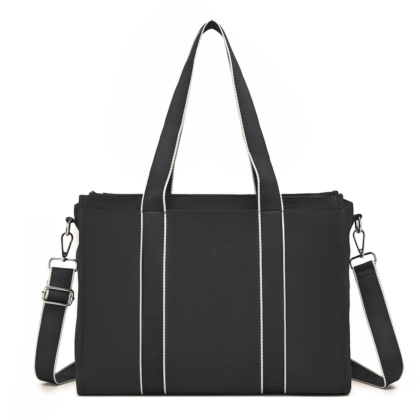 Miss Lulu Wearproof Large Capacity Tote Bag with 15.6” Laptop Sleeve, Dual Carry Options for Business and Everyday Use (HBM2604) - Black