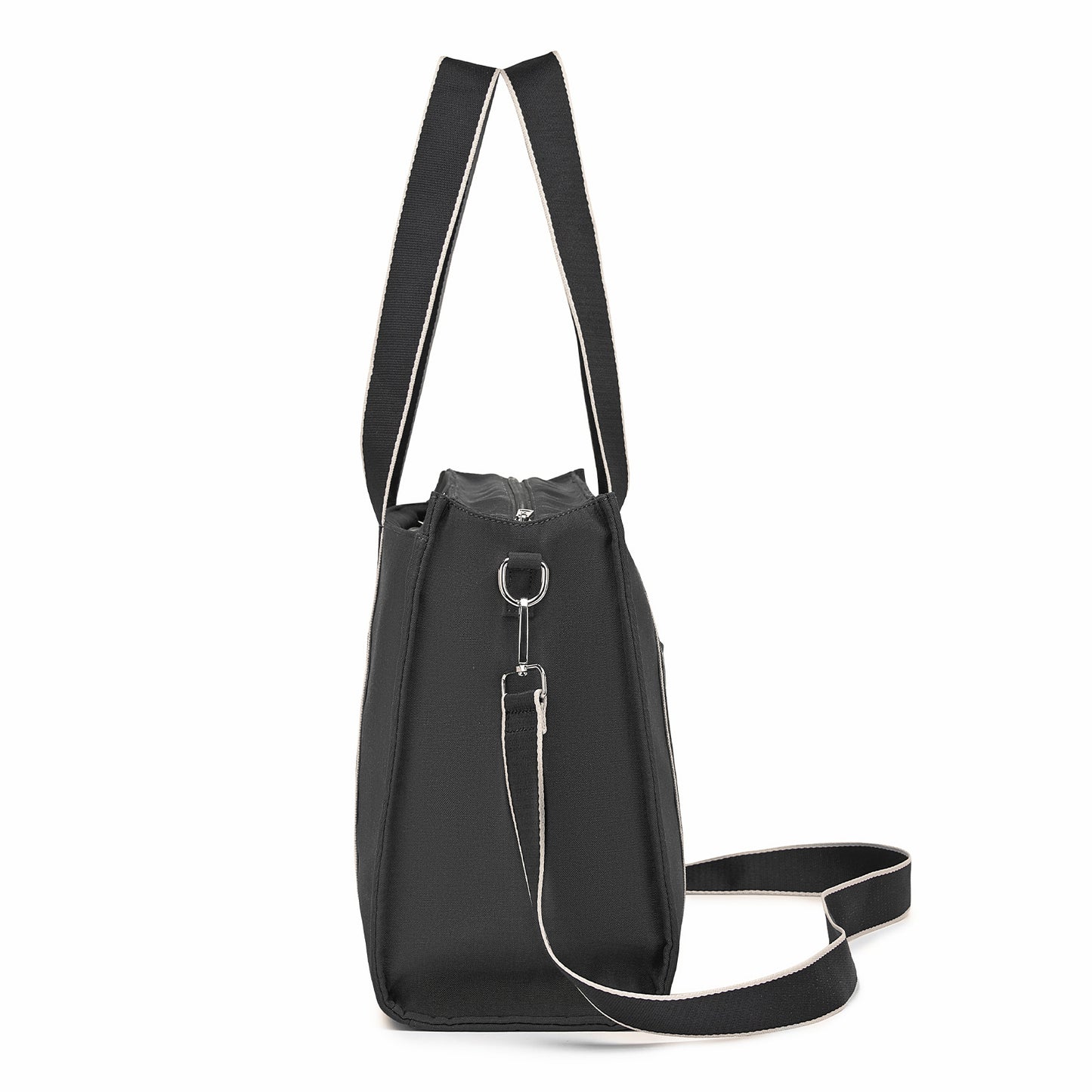 Miss Lulu Wearproof Large Capacity Tote Bag with 15.6” Laptop Sleeve, Dual Carry Options for Business and Everyday Use (HBM2604) - Black