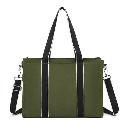 Miss Lulu Wearproof Large Capacity Tote Bag with 15.6” Laptop Sleeve, Dual Carry Options for Business and Everyday Use (HBM2604) - Green