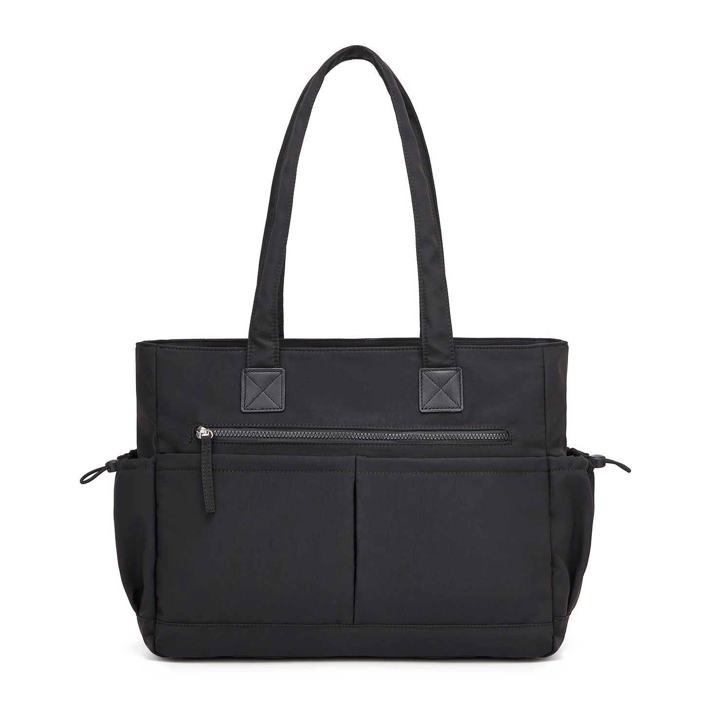 Miss Lulu Chic Roomy Ladies Shoulder Tote Bag, with 15.6-inch Laptop Sleeve and Luggage Strap for Daily Use (HBM2611) - Black