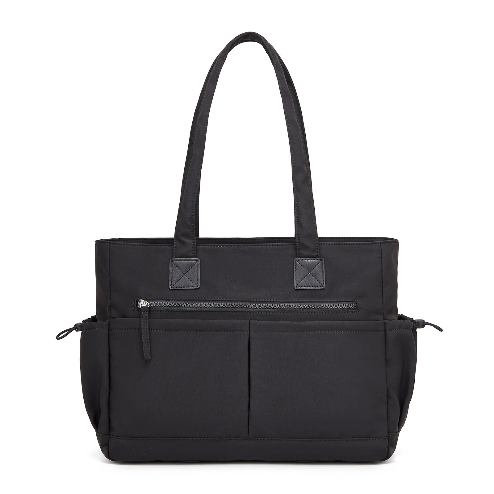 Miss Lulu Chic Roomy Ladies Shoulder Tote Bag, with 15.6-inch Laptop Sleeve and Luggage Strap for Daily Use (HBM2611) - Black