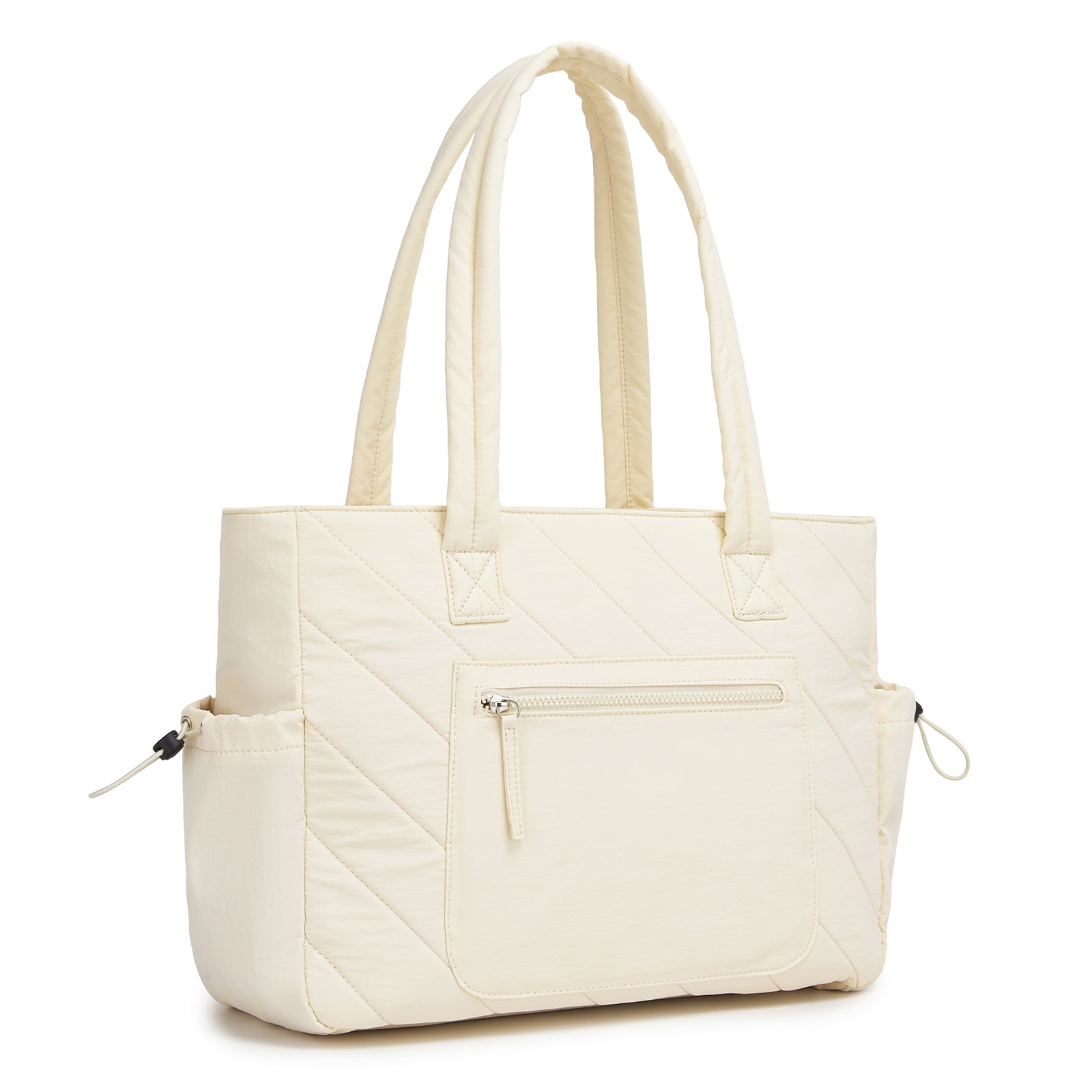 Miss Lulu Minimalist Durable Shoulder Bag for Work, School & Travel with Laptop Sleeve and Multiple Pockets (HBM2612) - Beige