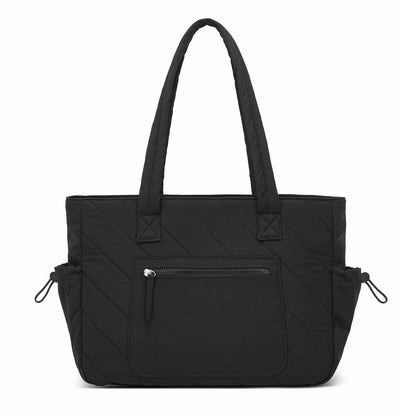 Miss Lulu Minimalist Durable Shoulder Bag for Work, School & Travel with Laptop Sleeve and Multiple Pockets (HBM2612) - Black