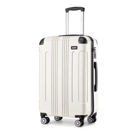 Kono ABS Lightweight Compact Hard Shell Cabin Suitcase Travel Luggage (K1777-1L) - Beige