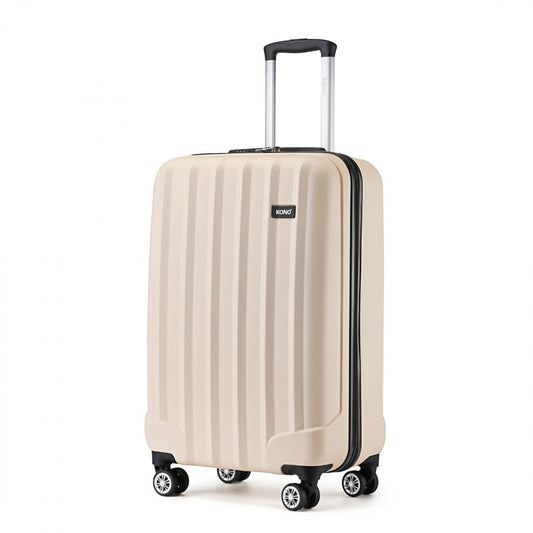 Kono ABS+PC Hard Shell Luggage with Vertical Stripes Ideal for (K1773-1L) - Beige