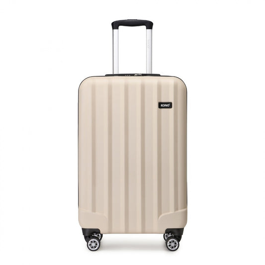 Kono ABS+PC Hard Shell Luggage with Vertical Stripes Ideal for (K1773-1L) - Beige