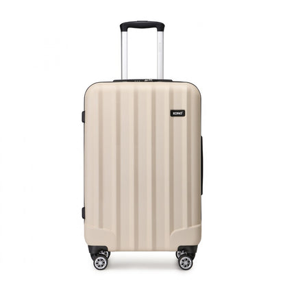 Kono ABS+PC Hard Shell Luggage with Vertical Stripes Ideal for (K1773-1L) - Beige