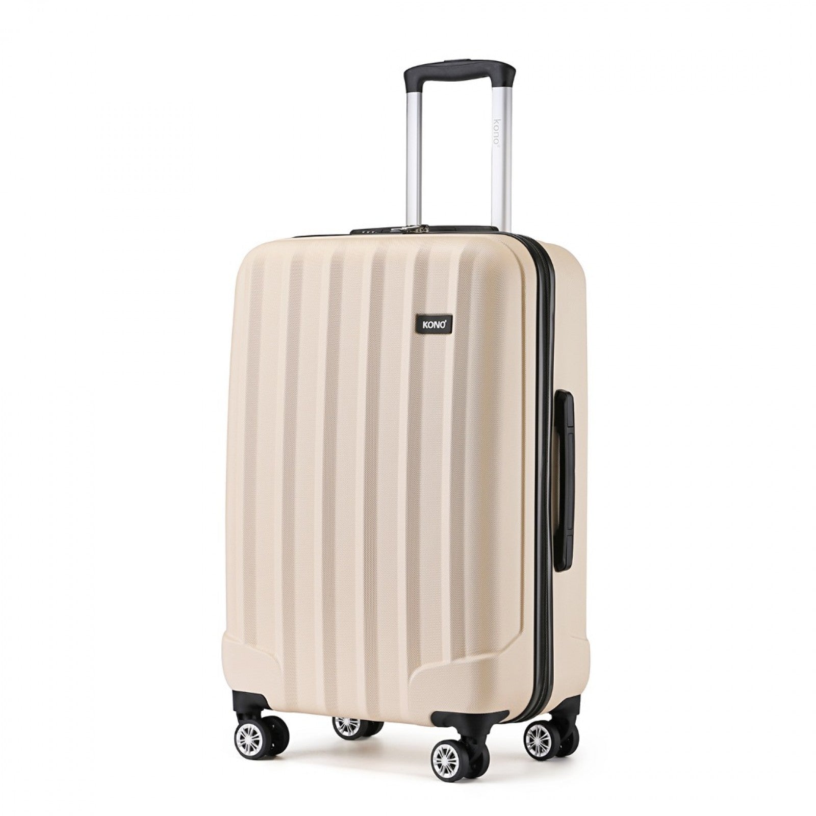 Beige Kono 24 inch striped hard shell suitcase