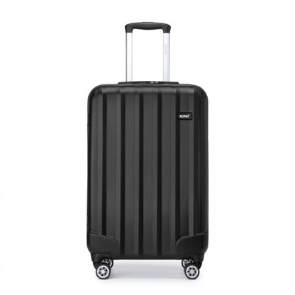 Kono ABS+PC Hard Shell Luggage with Vertical Stripes Ideal for (K1773-1L) - Black