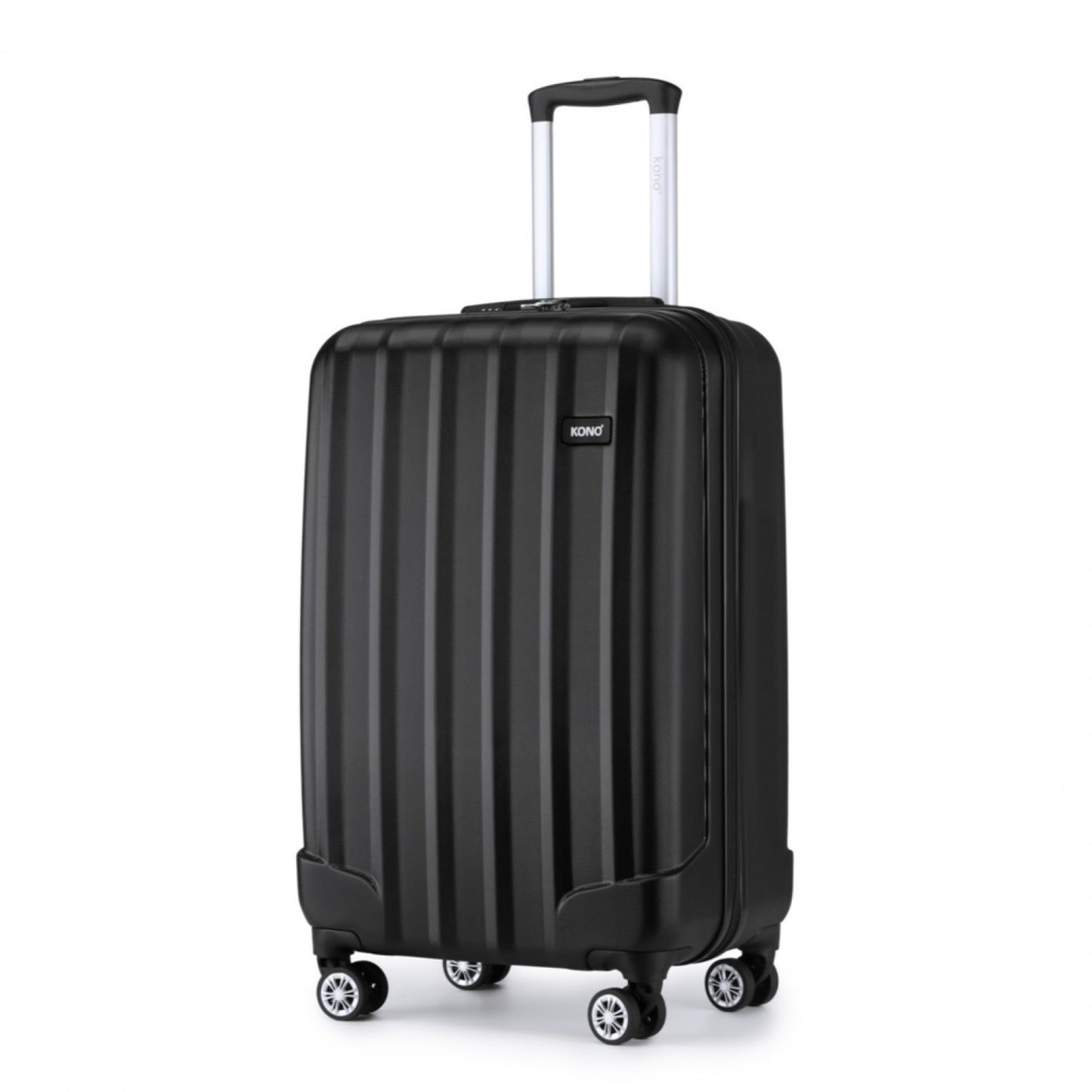 Kono ABS+PC Hard Shell Luggage with Vertical Stripes Ideal for (K1773-1L) - Black