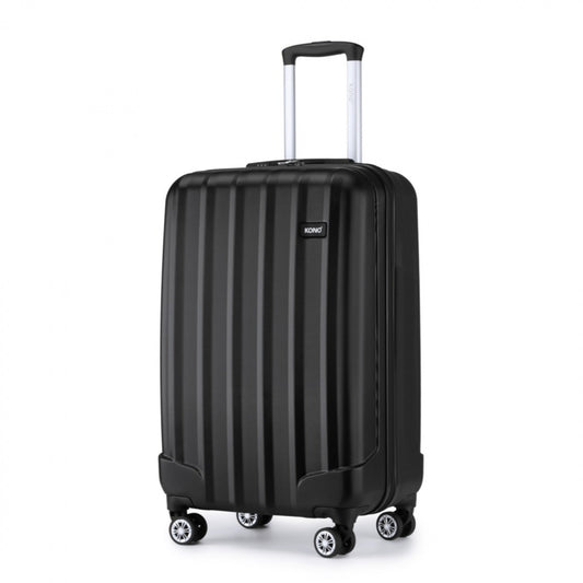 Kono ABS+PC Hard Shell Luggage with Vertical Stripes Ideal for (K1773-1L) - Black