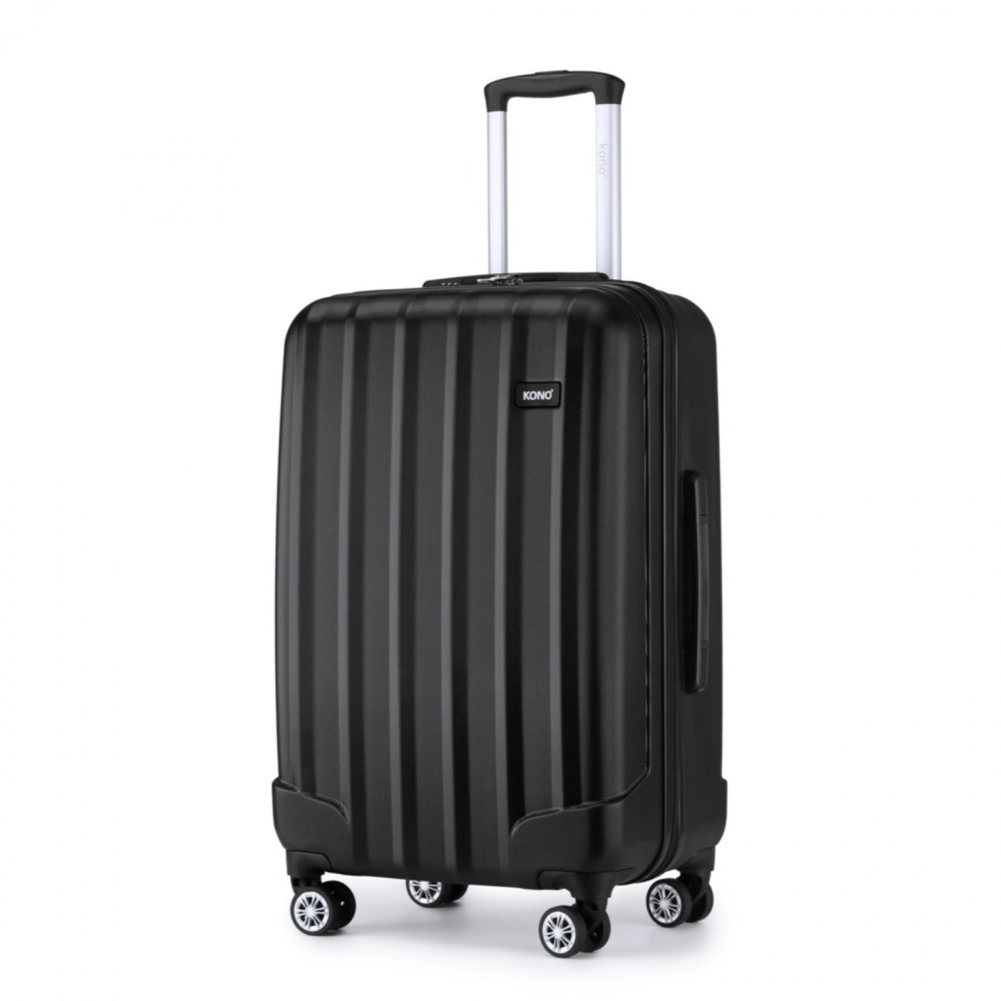 Kono ABS+PC Hard Shell Luggage with Vertical Stripes Ideal for (K1773-1L) - Black
