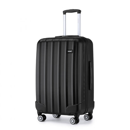 Kono ABS+PC Hard Shell Luggage with Vertical Stripes Ideal for (K1773-1L) - Black