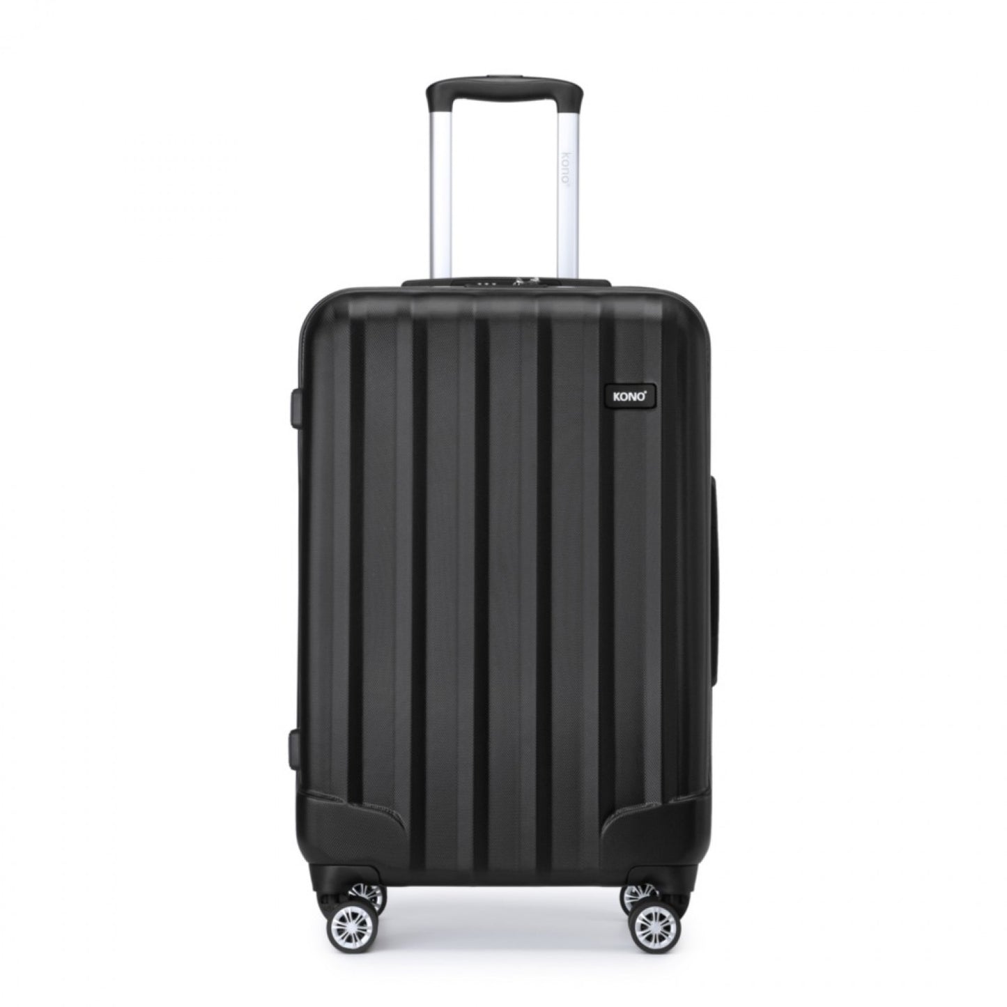 Kono ABS+PC Hard Shell Luggage with Vertical Stripes Ideal for (K1773-1L) - Black