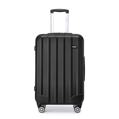 Kono ABS+PC Hard Shell Luggage with Vertical Stripes Ideal for (K1773-1L) - Black