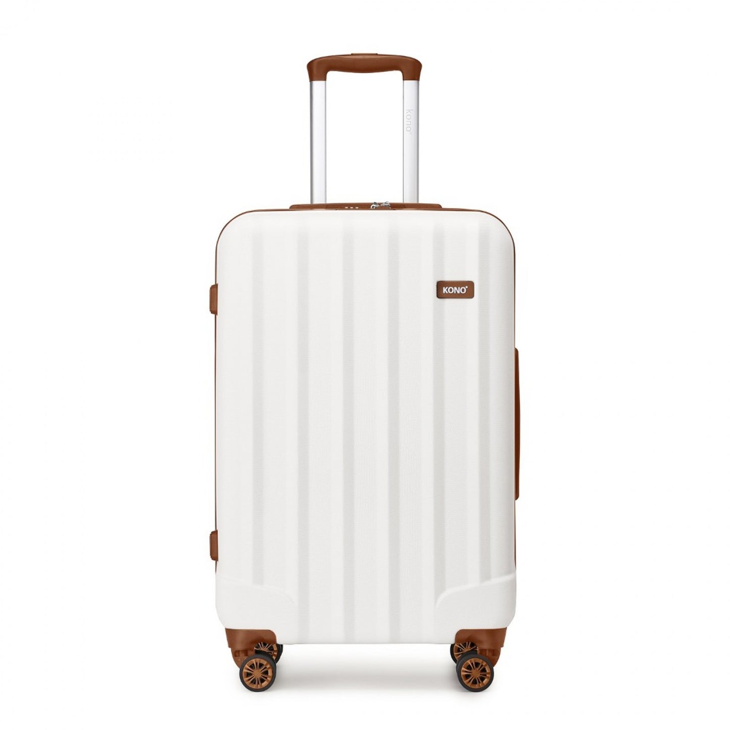 Kono ABS+PC Hard Shell Luggage with Vertical Stripes Ideal for (K1773-1L) - Cream