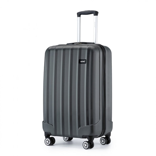 Kono ABS+PC Hard Shell Luggage with Vertical Stripes Ideal for (K1773-1L) - Grey