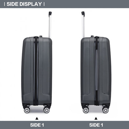 Kono ABS+PC Hard Shell Luggage with Vertical Stripes Ideal for (K1773-1L) - Grey