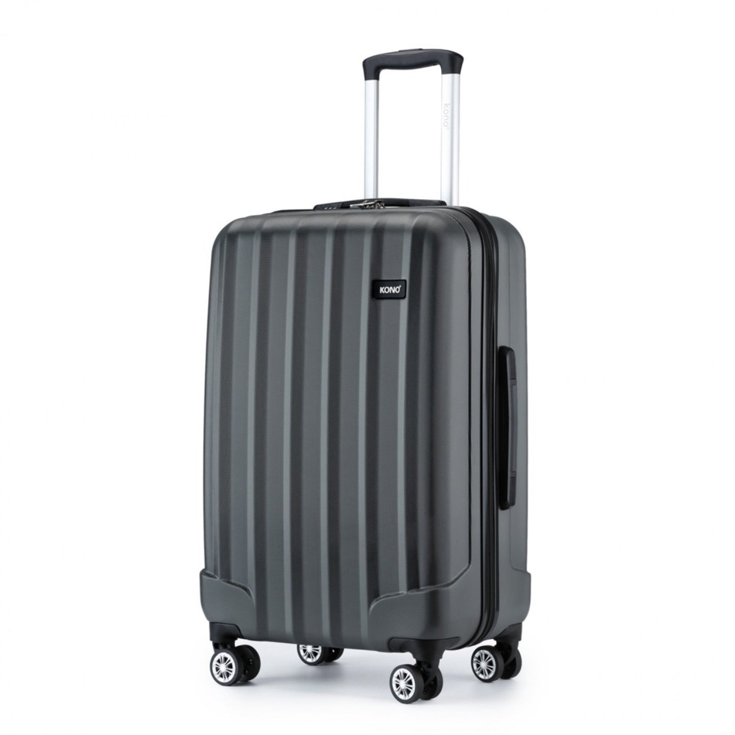 Kono ABS+PC Hard Shell Luggage with Vertical Stripes Ideal for (K1773-1L) - Grey