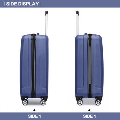 Kono ABS+PC Hard Shell Luggage with Vertical Stripes Ideal for (K1773-1L) - Navy
