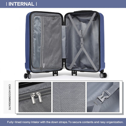 Kono navy hard shell cabin suitcase detail