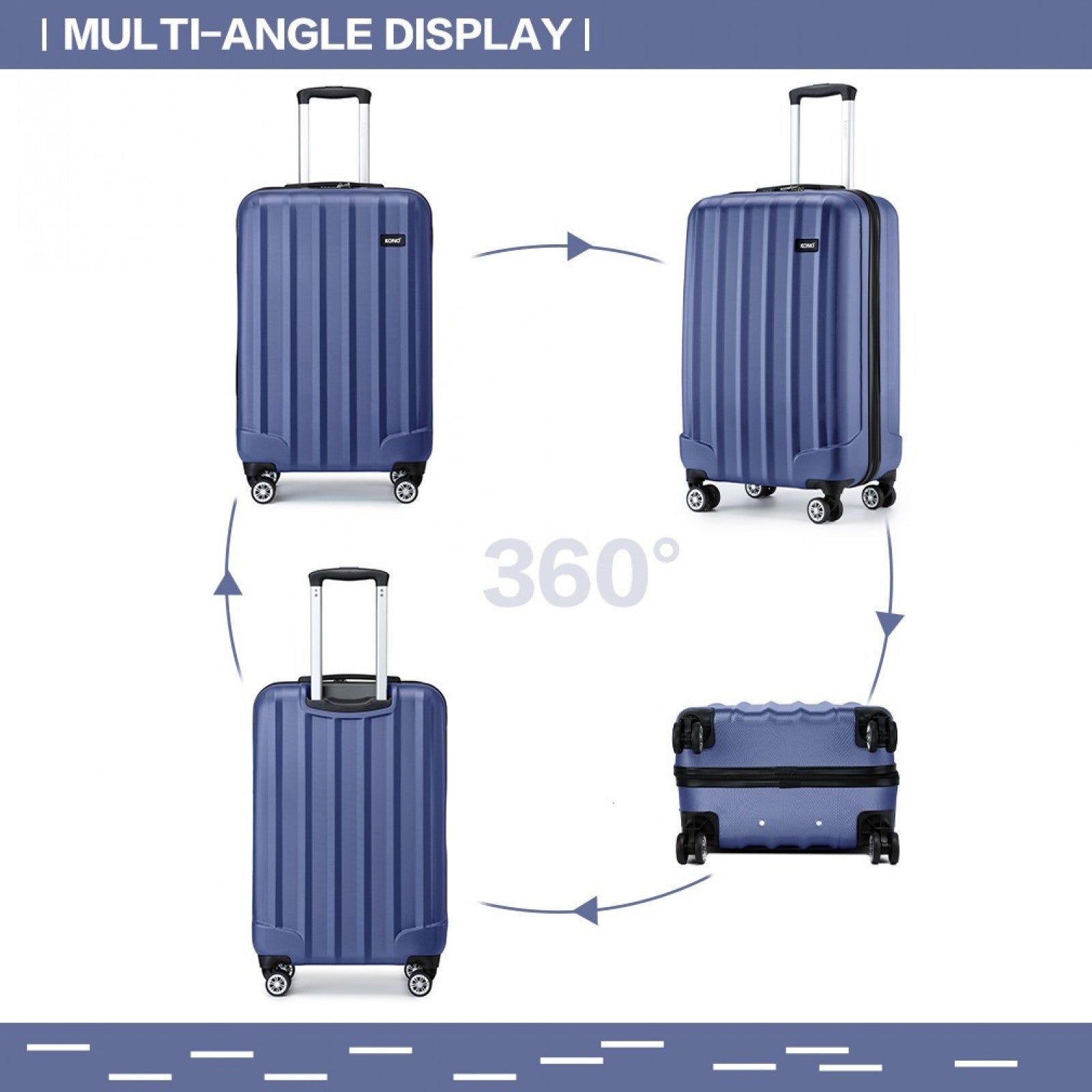 Kono navy cabin suitcase view 4