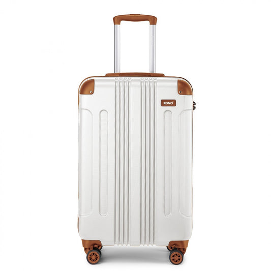 Kono ABS Lightweight Compact Hard Shell Cabin Suitcase Travel Luggage (K1777-1L) - Cream