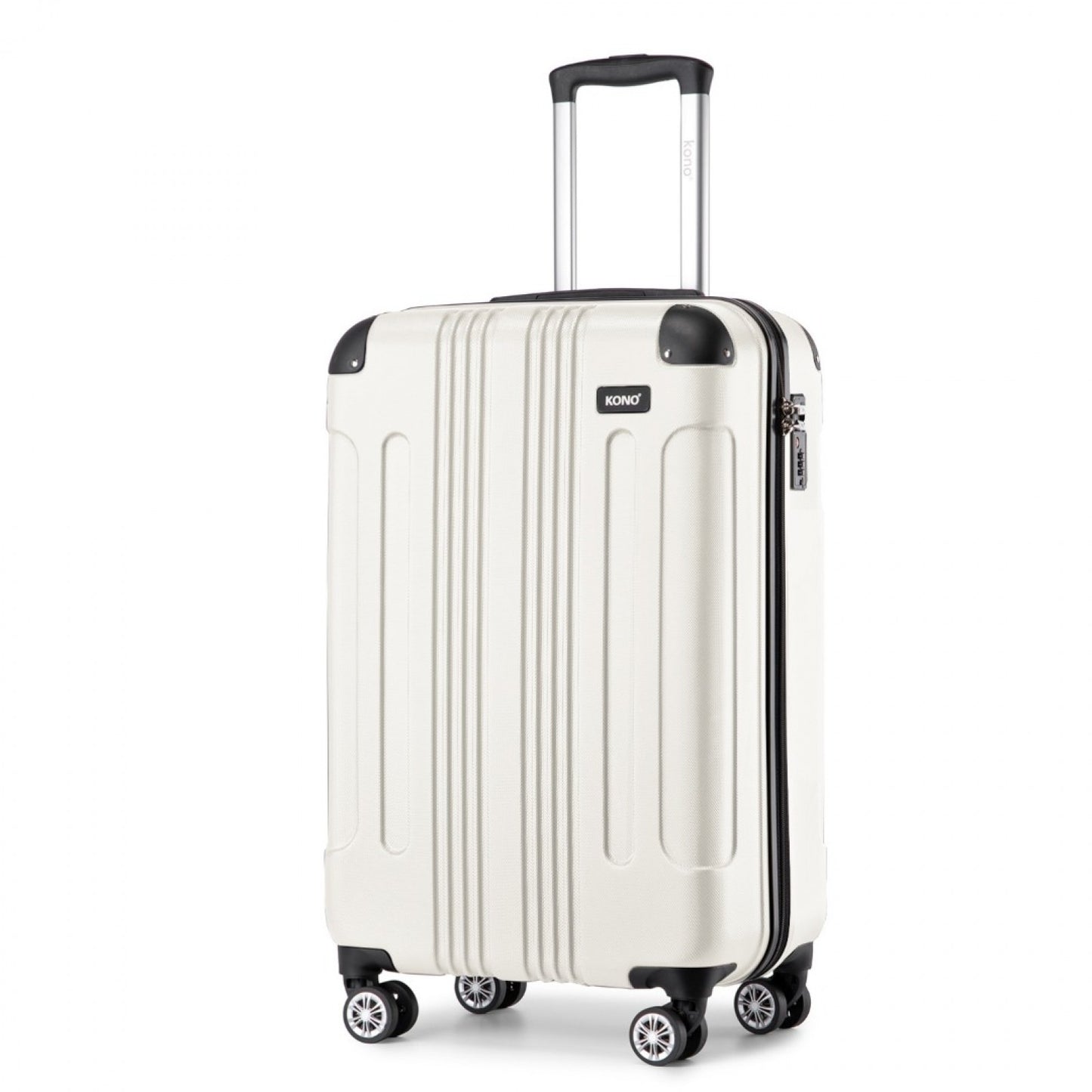 Kono ABS Lightweight Compact Hard Shell Cabin Suitcase Travel Luggage (K1777-1L) - Beige