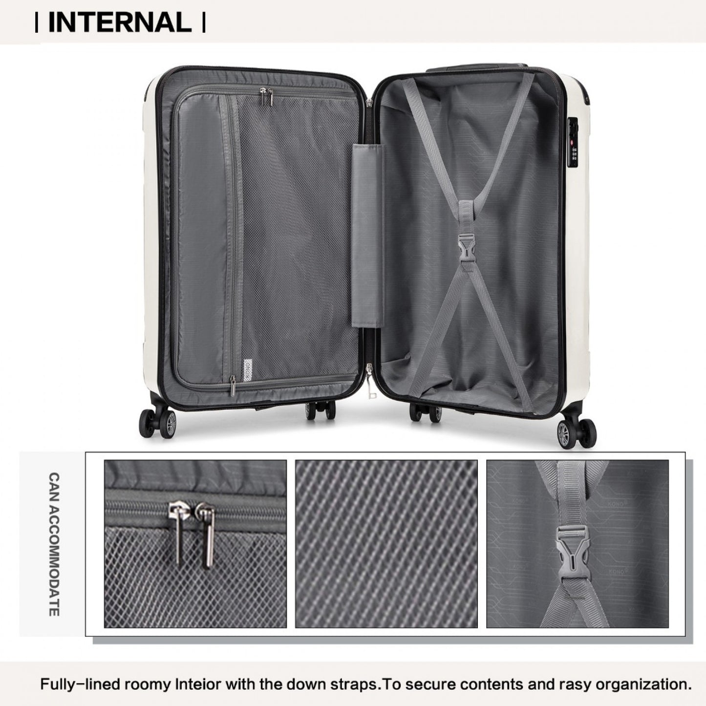 Kono beige cabin suitcase view 10