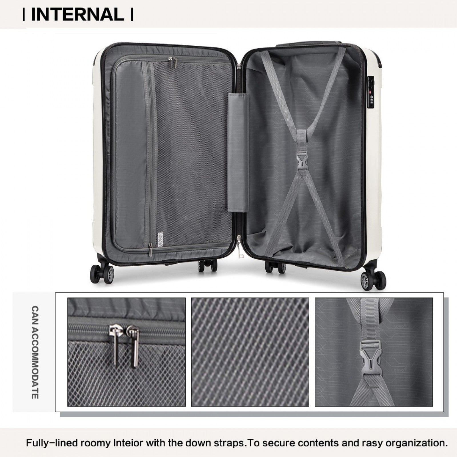 Kono beige cabin suitcase view 10