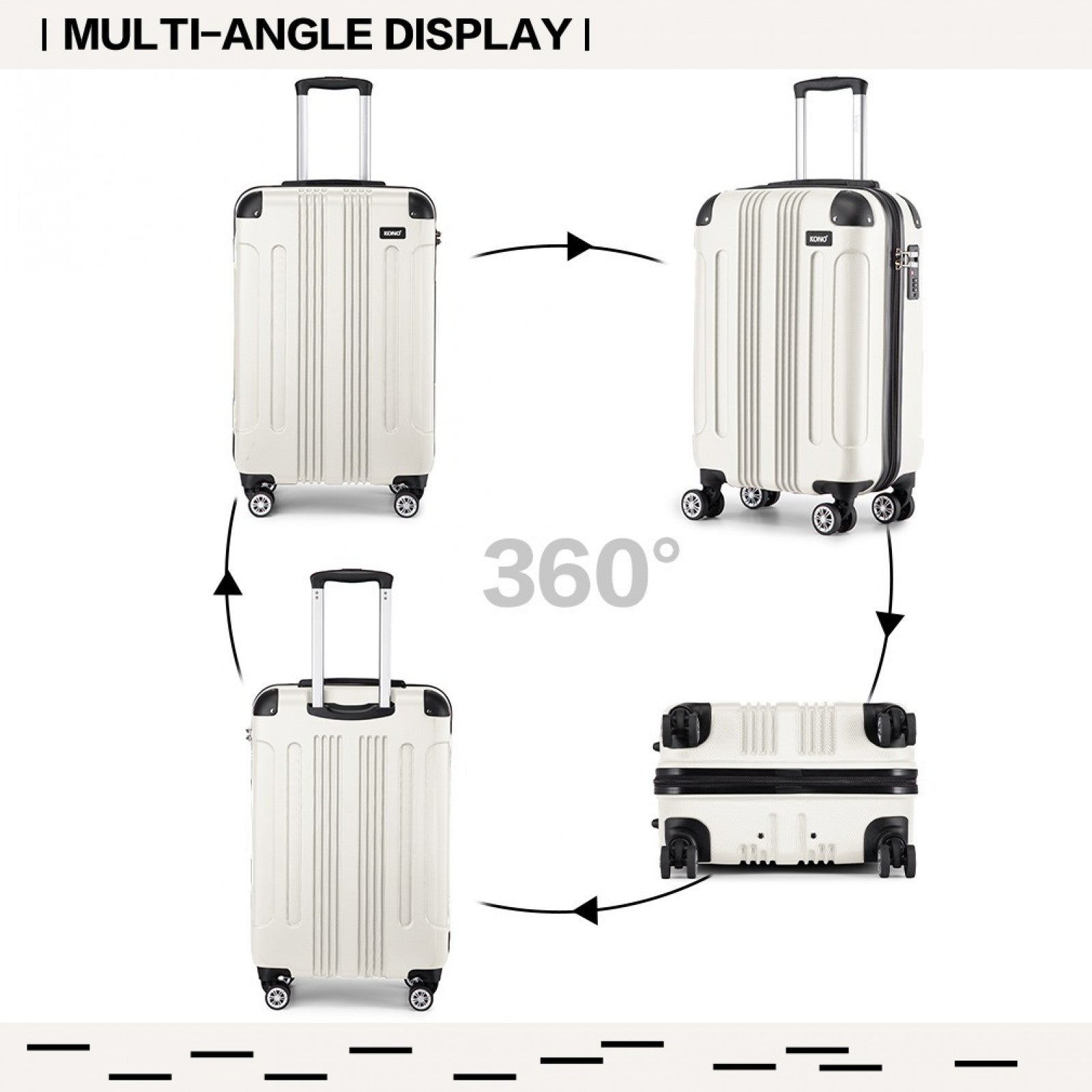 Kono beige cabin suitcase view 4