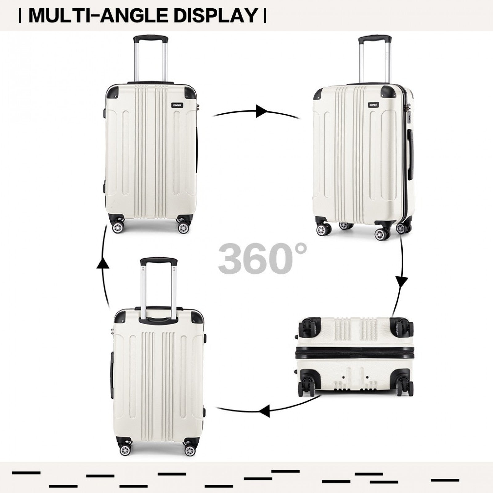 Kono beige 28 inch suitcase view 4