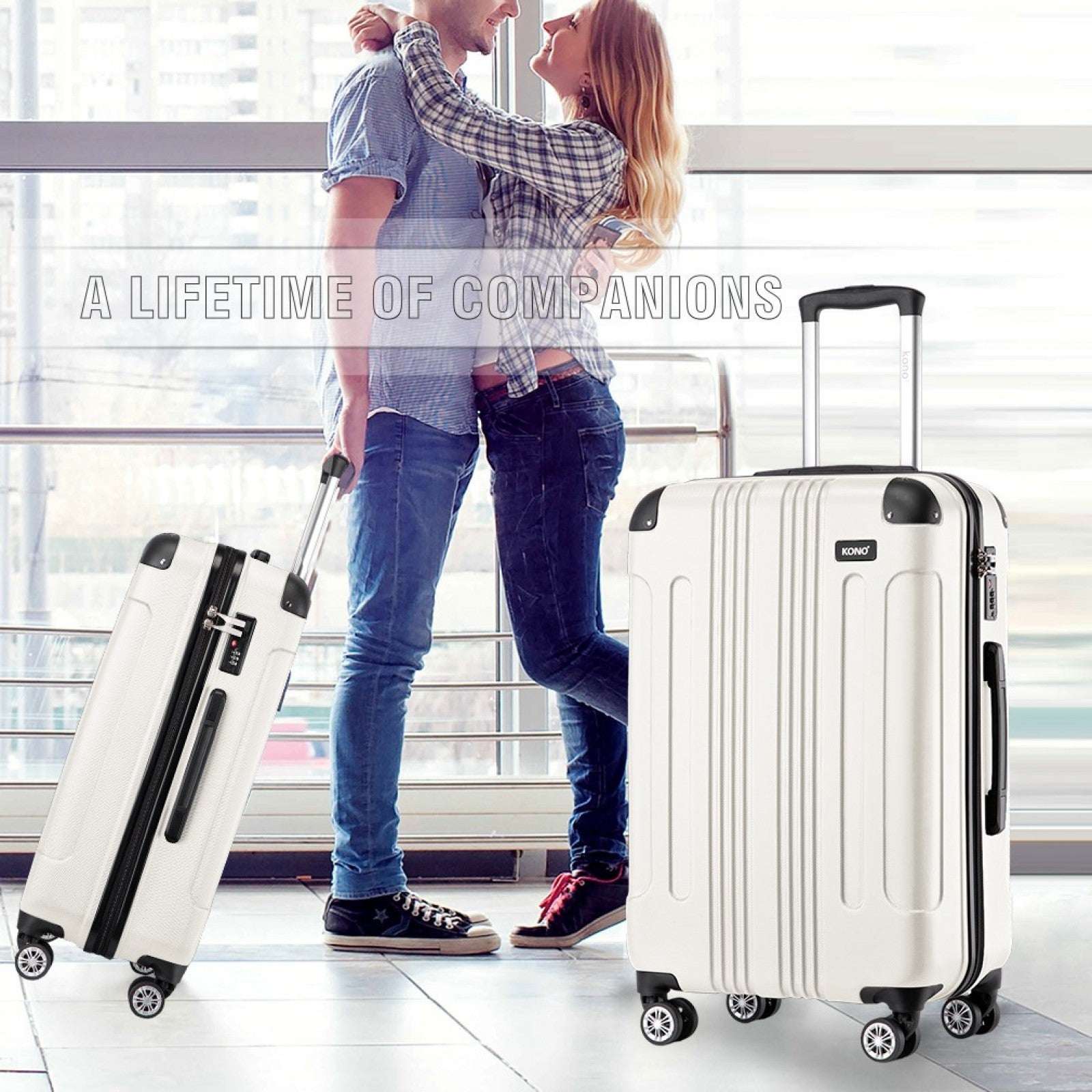 Kono beige luggage set view 12