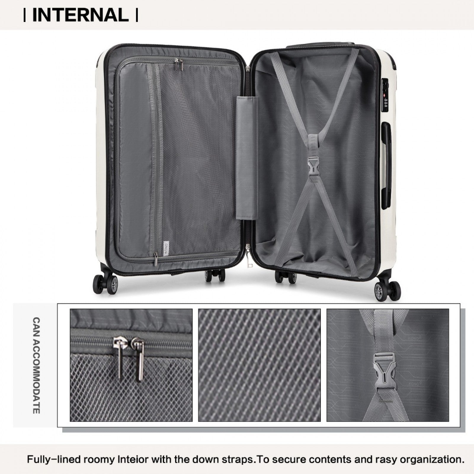 Kono beige luggage set view 10