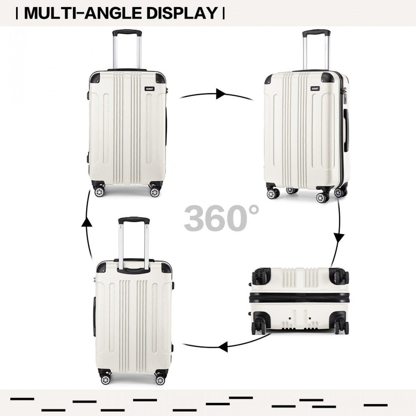 Kono beige luggage set view 3