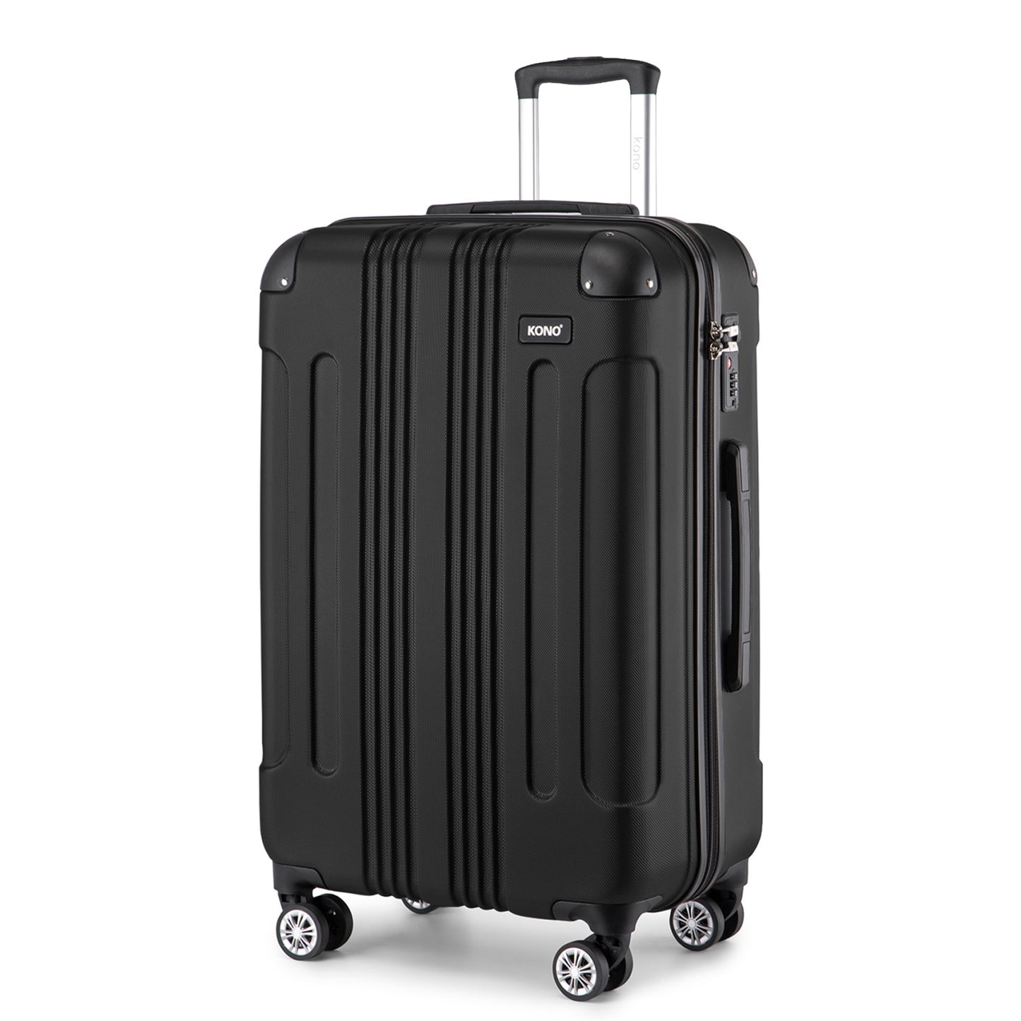 Kono ABS Lightweight Compact Hard Shell Cabin Suitcase Travel Luggage (K1777-1L) - Black
