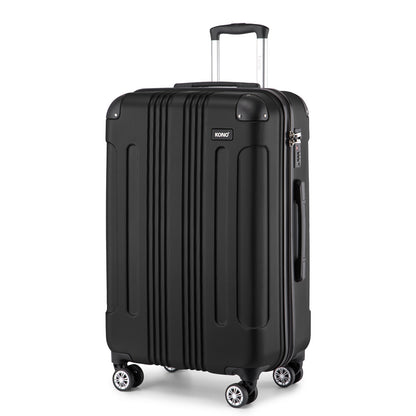 Kono ABS Lightweight Compact Hard Shell Cabin Suitcase Travel Luggage (K1777-1L) - Black