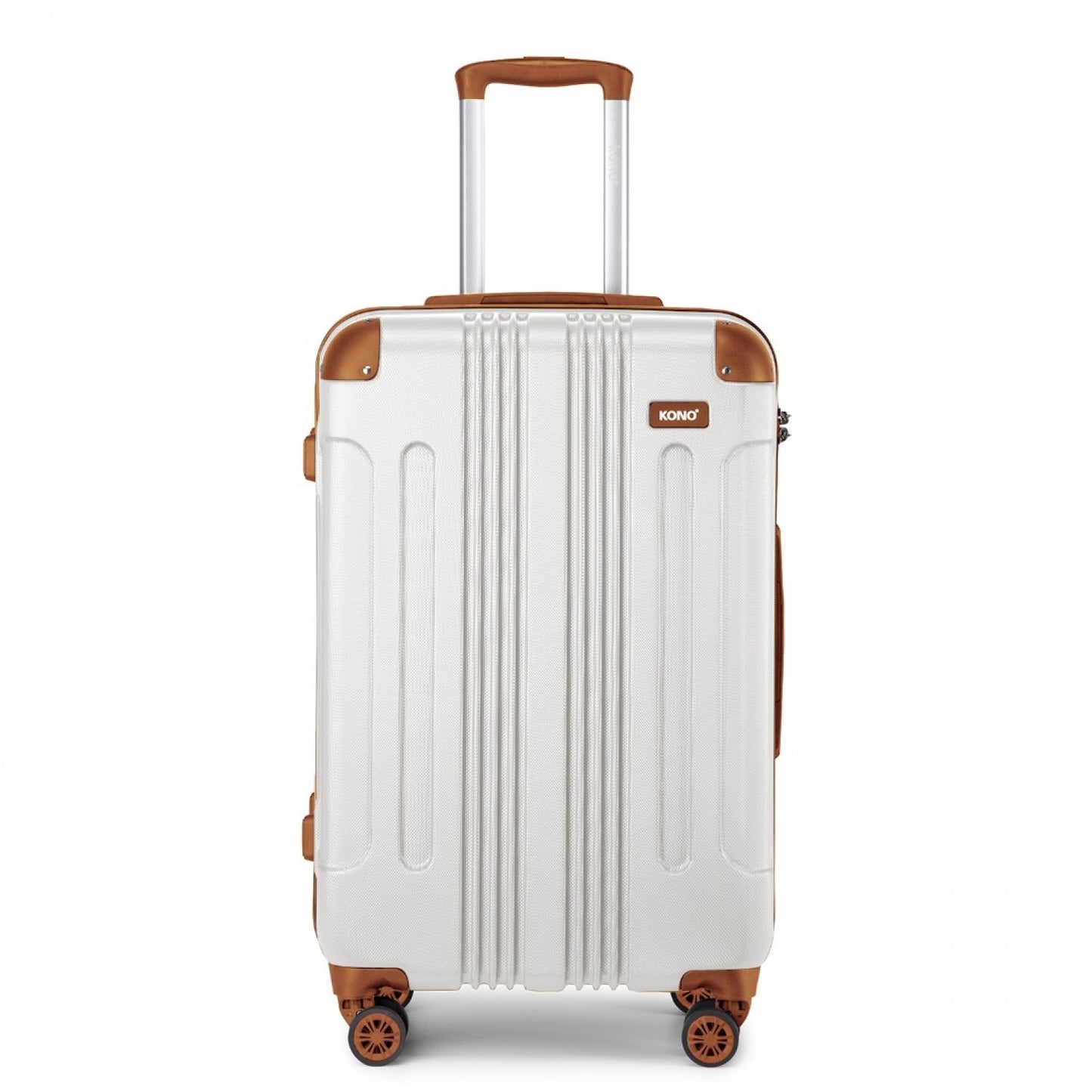 Kono ABS Lightweight Compact Hard Shell Cabin Suitcase Travel Luggage (K1777-1L) - Cream