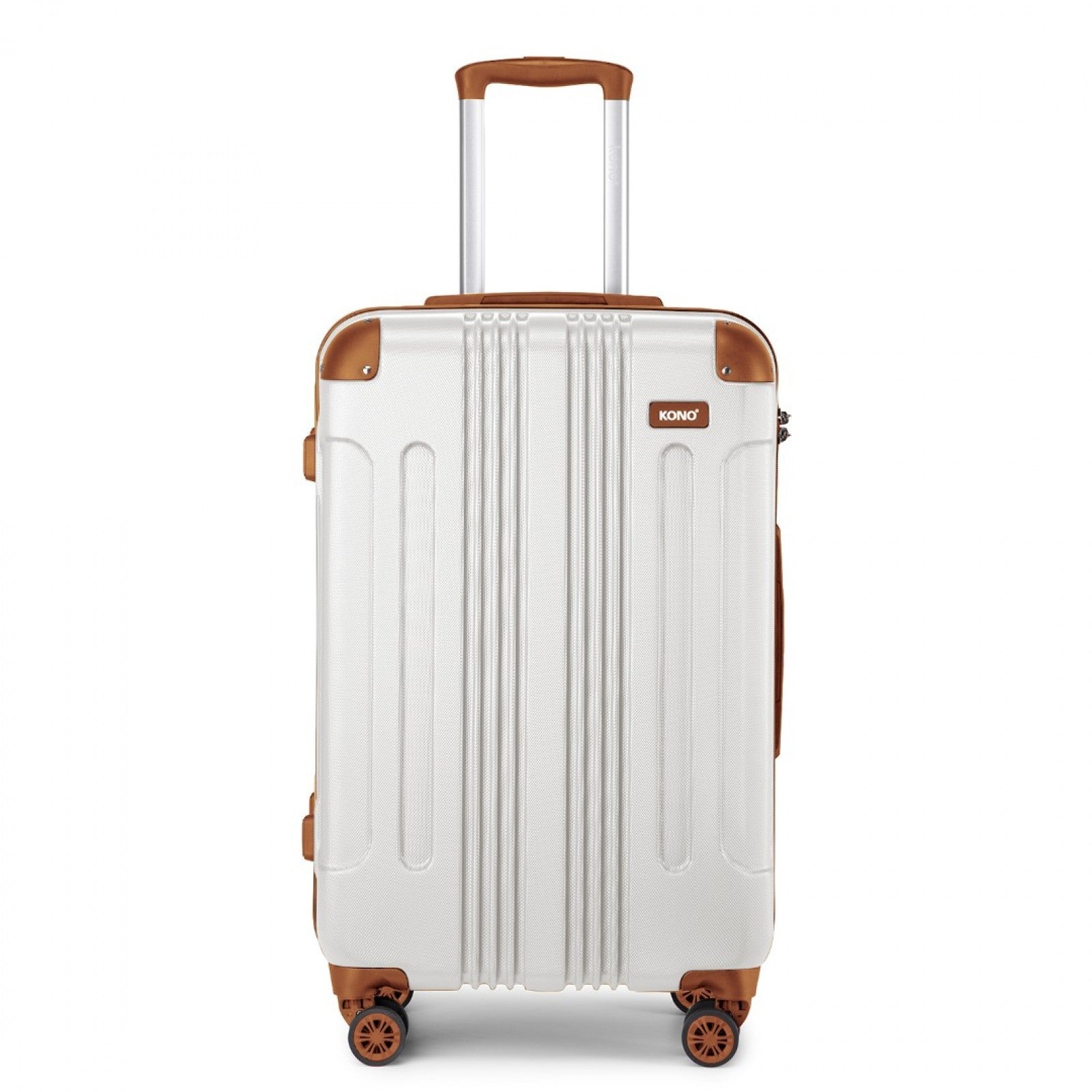 Kono ABS Lightweight Compact Hard Shell Cabin Suitcase Travel Luggage (K1777-1L) - Cream