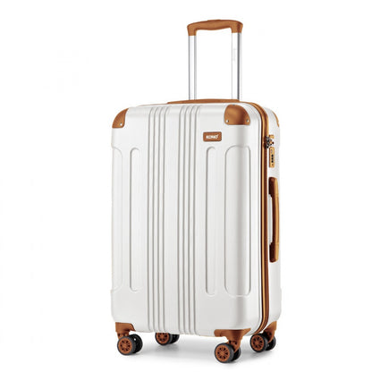Kono ABS Lightweight Compact Hard Shell Cabin Suitcase Travel Luggage (K1777-1L) - Cream
