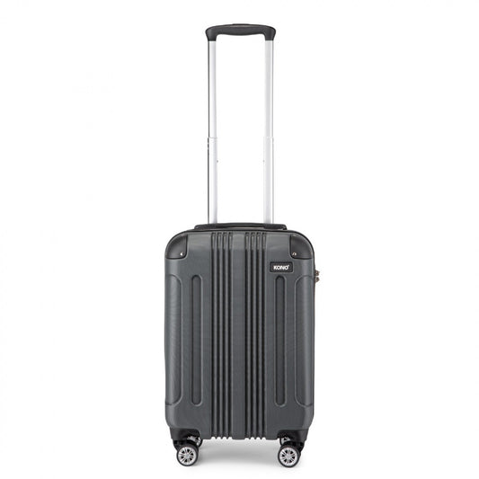 Kono ABS Lightweight Compact Hard Shell Cabin Suitcase Travel Luggage (K1777-1L) - Grey