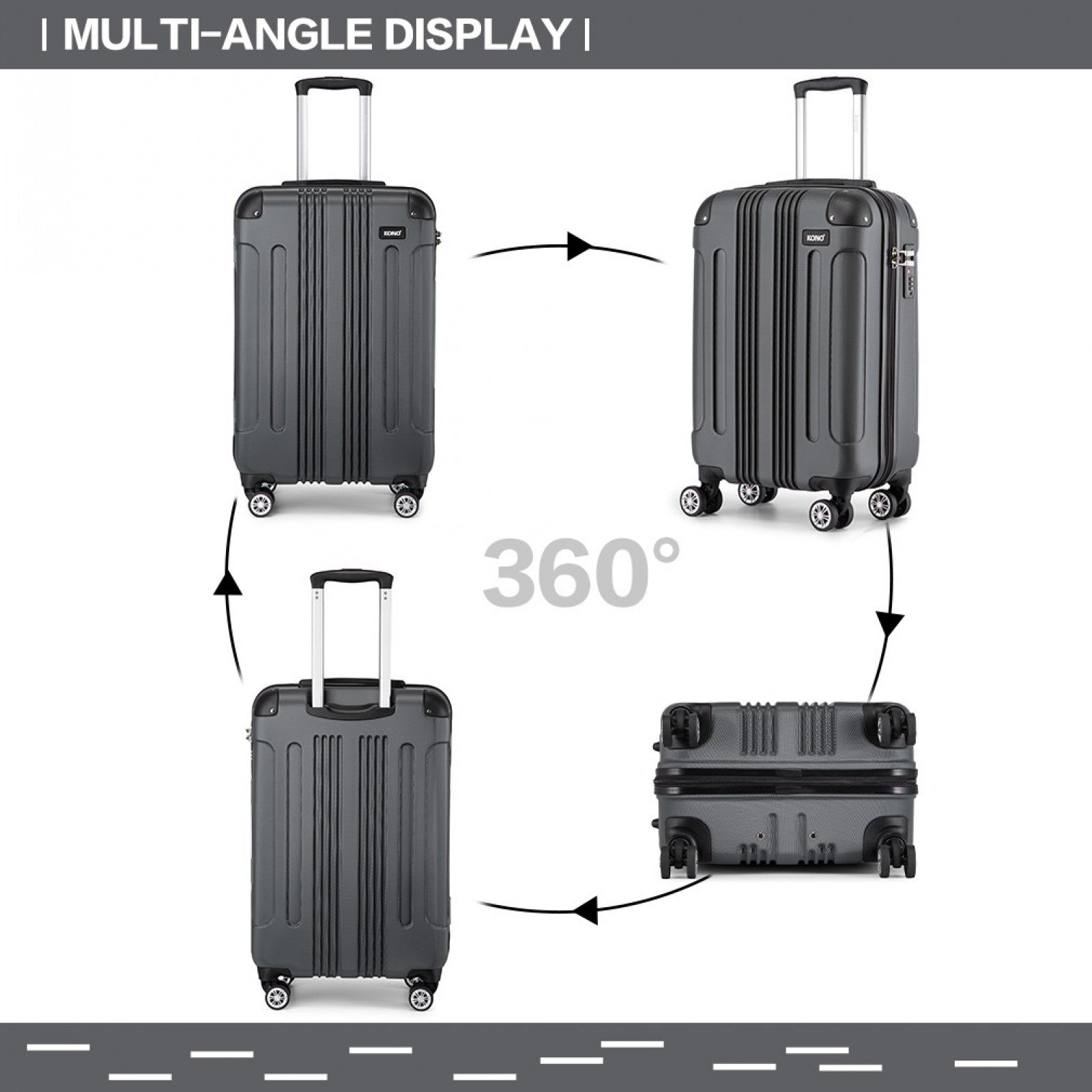 Grey cabin suitcase interior