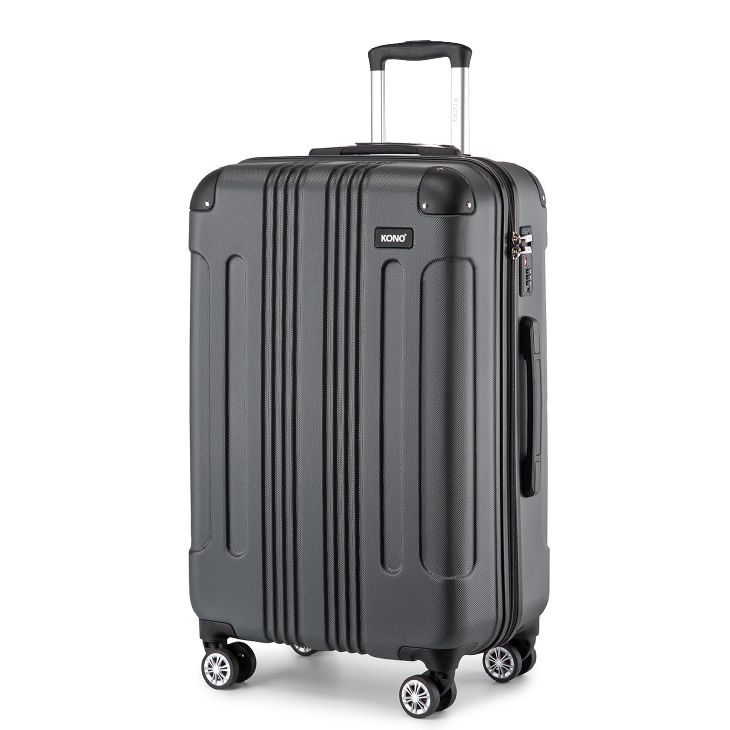 Kono ABS Lightweight Compact Hard Shell Cabin Suitcase Travel Luggage (K1777-1L) - Grey