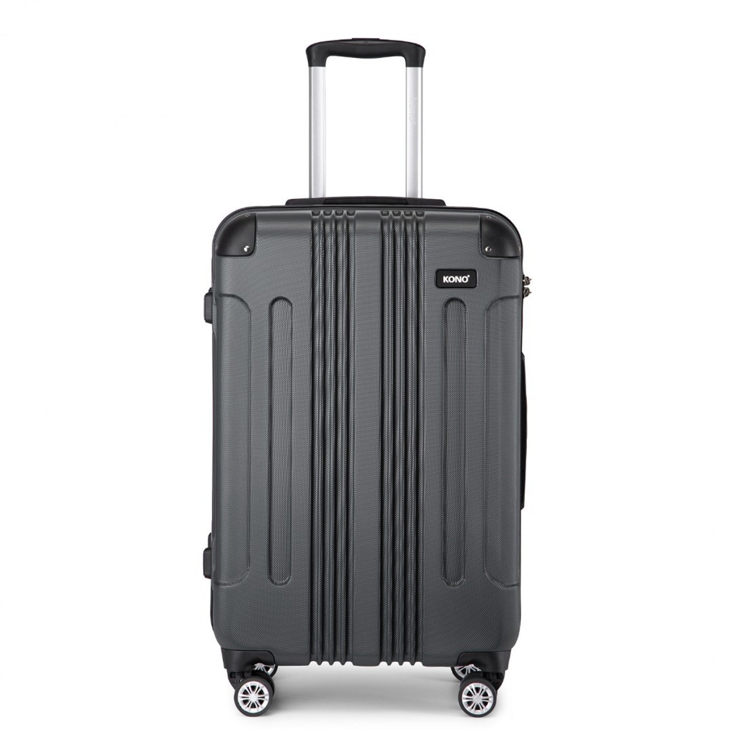 Kono ABS Lightweight Compact Hard Shell Cabin Suitcase Travel Luggage (K1777-1L) - Grey