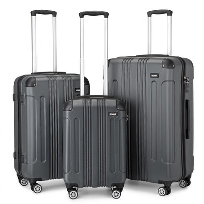 Kono grey three piece suitcase set