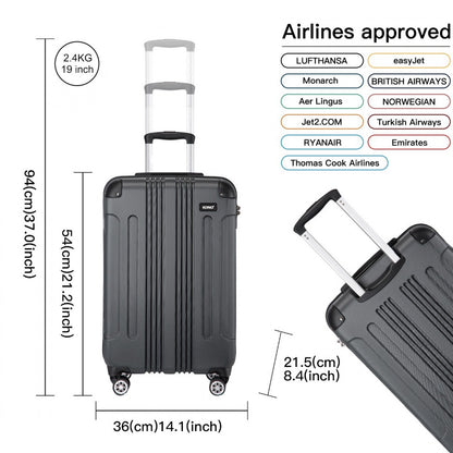 Grey luggage set interior