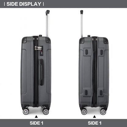 Grey luggage set view