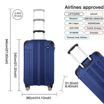 Navy luggage set interior